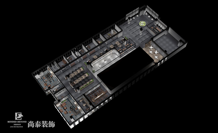 1000平米新能源上市公司辦公室裝修設計案例