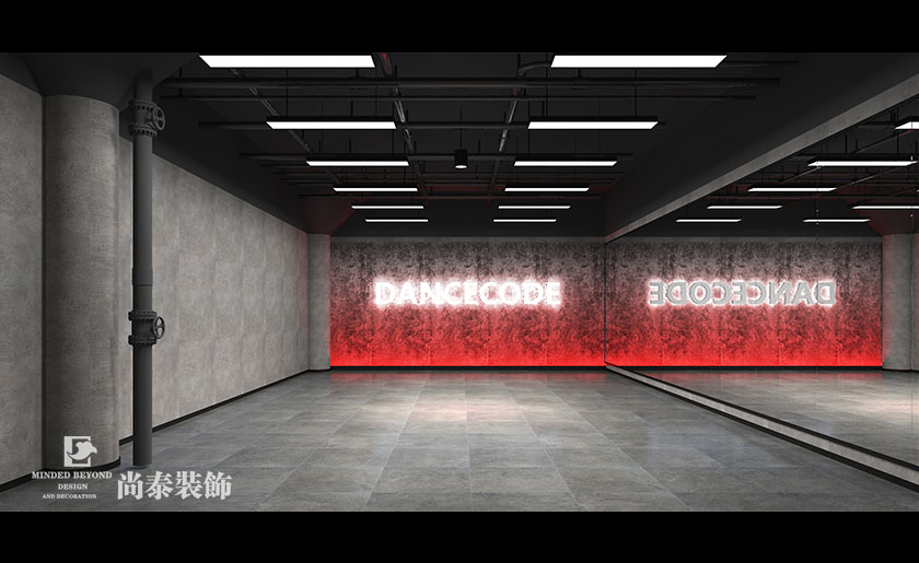 深圳龍崗500平米工業(yè)風舞蹈室舞蹈培訓機構裝修設計效果圖