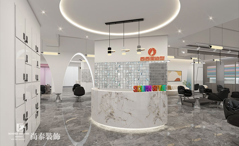 深圳羅湖230平米美發(fā)店理發(fā)店店面裝修設(shè)計效果圖