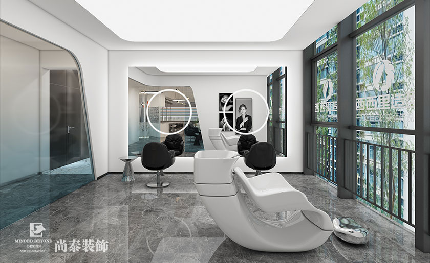 深圳羅湖230平米美發(fā)店理發(fā)店店面裝修設(shè)計效果圖