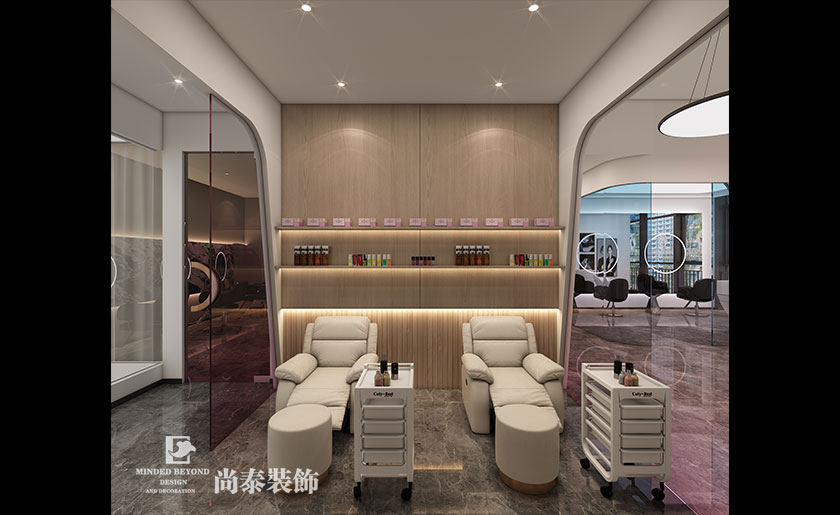 深圳羅湖230平米美發(fā)店理發(fā)店店面裝修設(shè)計效果圖