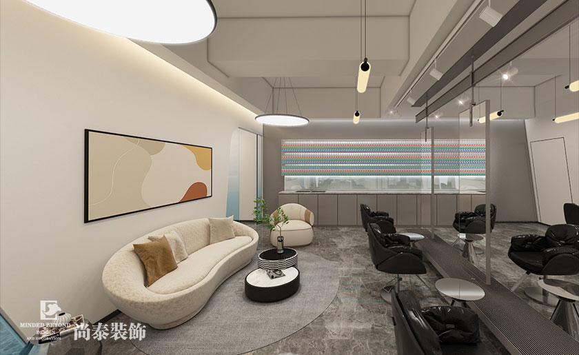 深圳羅湖230平米美發(fā)店理發(fā)店店面裝修設(shè)計效果圖