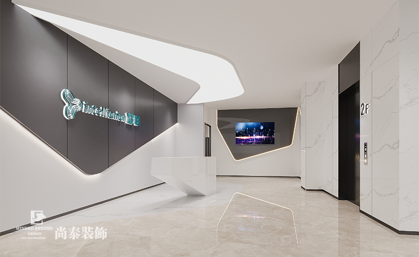 深圳寶安1400平米大型制造科技公司寫字樓辦公室裝修設(shè)計