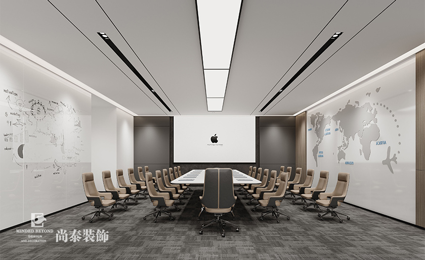 深圳寶安1400平米大型制造科技公司寫字樓辦公室裝修設(shè)計