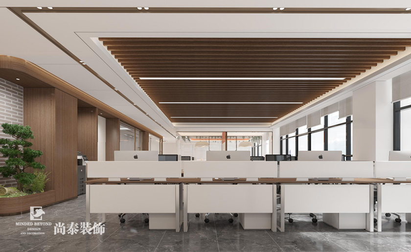 廠房辦公室設(shè)計:1400平米激光設(shè)備公司東莞辦公樓廠房辦公室裝修