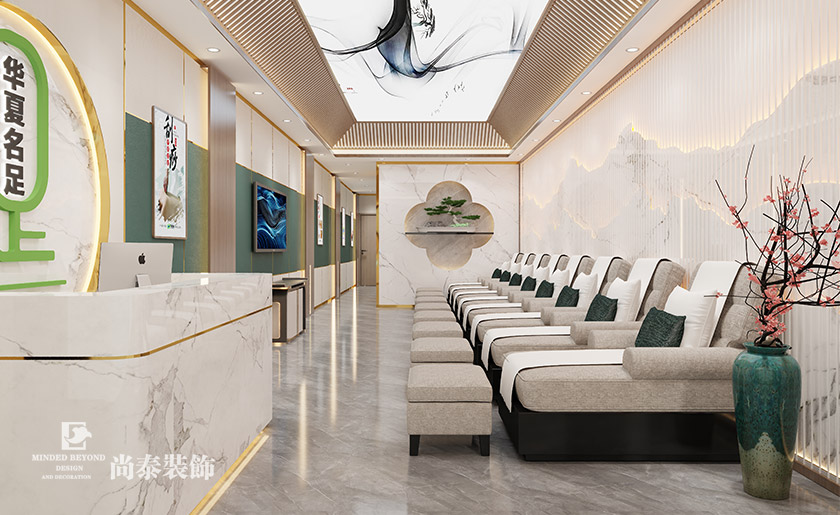 足浴店水果店設(shè)計(jì)：300平米東莞足浴店采耳店和水果店店面裝修