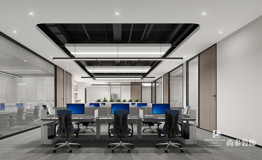 深圳公司裝修:350平米光明招商局科技園醫(yī)療科技公司辦公室和車間設(shè)計(jì)裝修