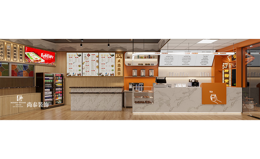 深圳寶安300平米餐飲店腸粉店設(shè)計(jì)裝修