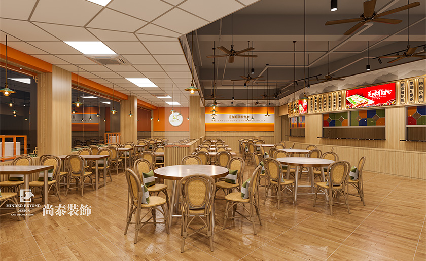 深圳寶安300平米餐飲店腸粉店設(shè)計(jì)裝修