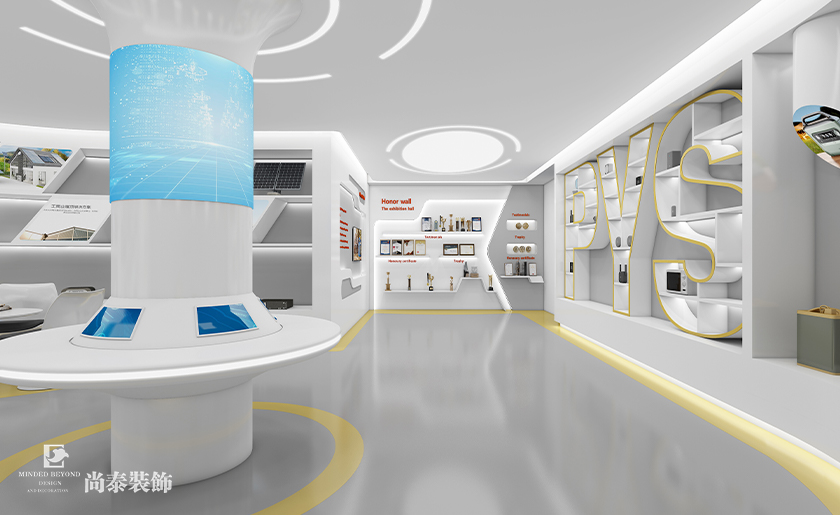 200平米現(xiàn)代科技展廳裝修設(shè)計案例