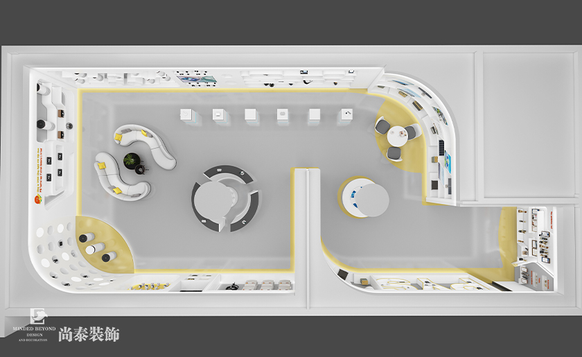 200平米現(xiàn)代科技展廳裝修設(shè)計案例