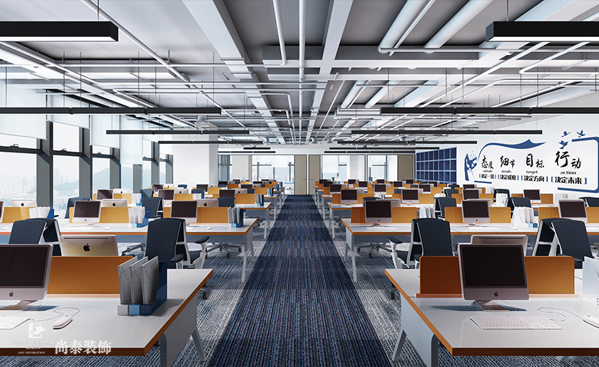 深圳南山同方信息港寫字樓2100平米芯片研發(fā)設(shè)計公司辦公室裝修設(shè)計