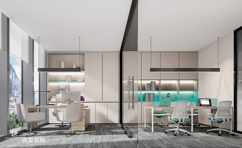深圳南山陽光保險(xiǎn)大廈寫字樓700平米信息科技公司辦公室裝修設(shè)計(jì)案例